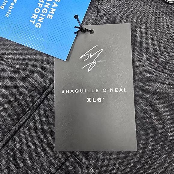 Big and Tall Plaid Stretch Fabric Regular Fit Suit Jacket | Shaquille O'Neal XLG - Picture 13 of 15